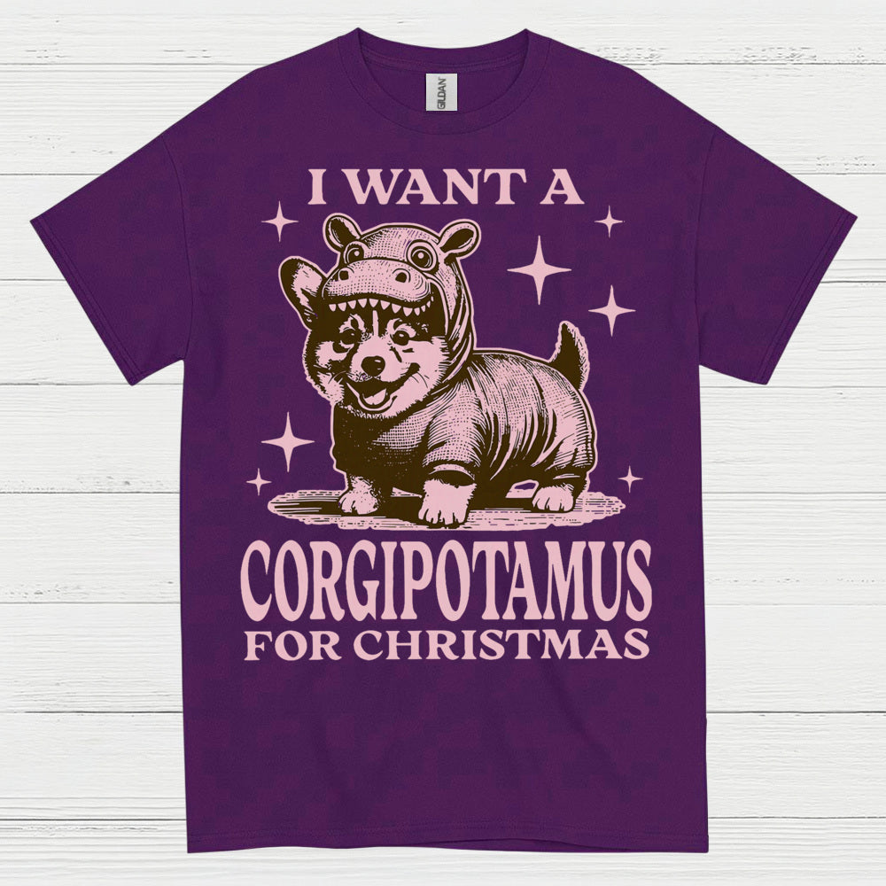I Want A Corgipotamus For Christmas T Shirt