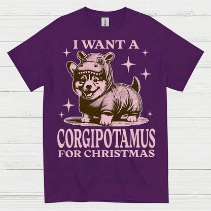 I Want A Corgipotamus For Christmas T Shirt