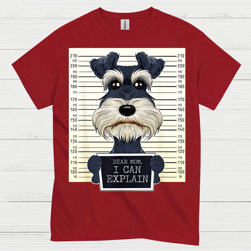 Funny Schnauzer Mugshot Dog Lover T Shirt