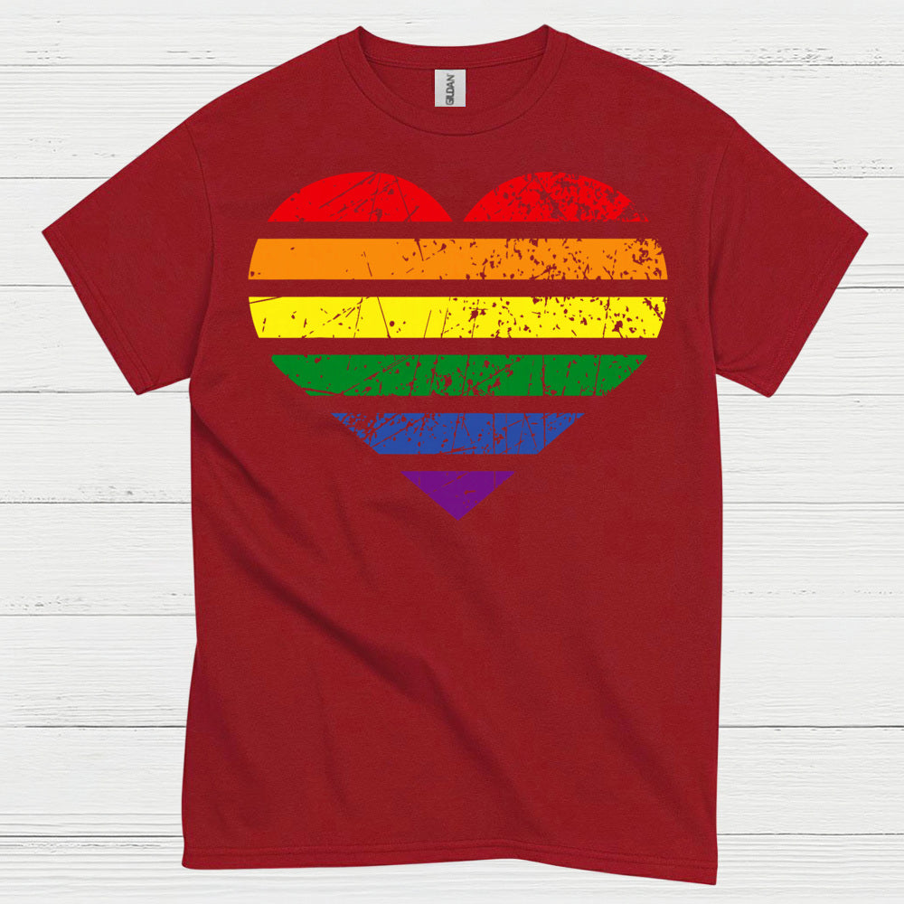 Vintage Rainbow Heart Pride T Shirt