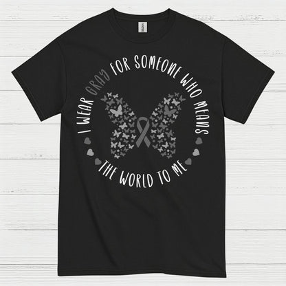 Gray Ribbon Love And Support Awareness T Shirt