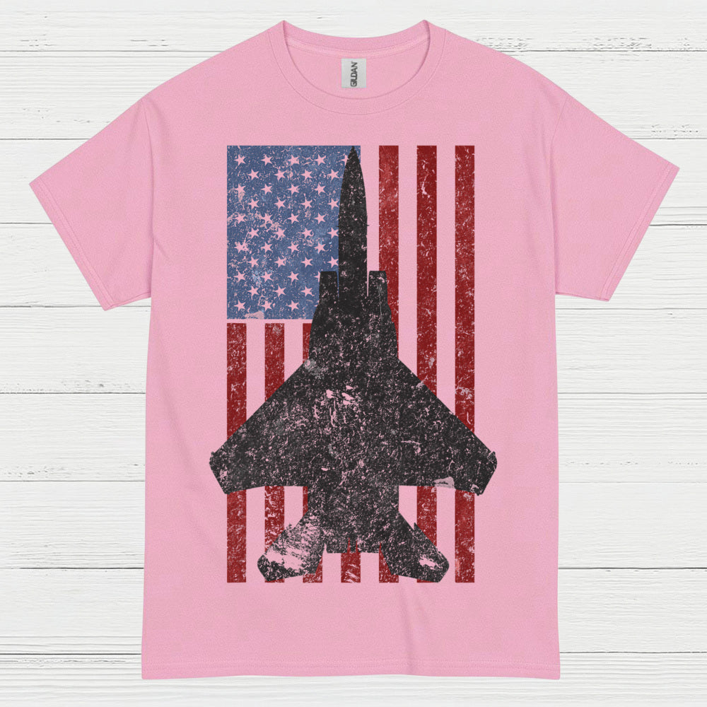 American Fighter Jet Patriotic Flag Veteran T Shirt