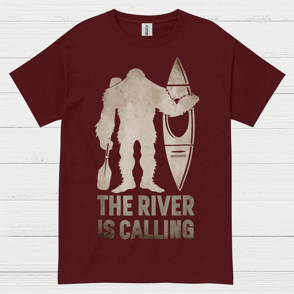 The River Is Calling Bigfoot Kayak T Shirt