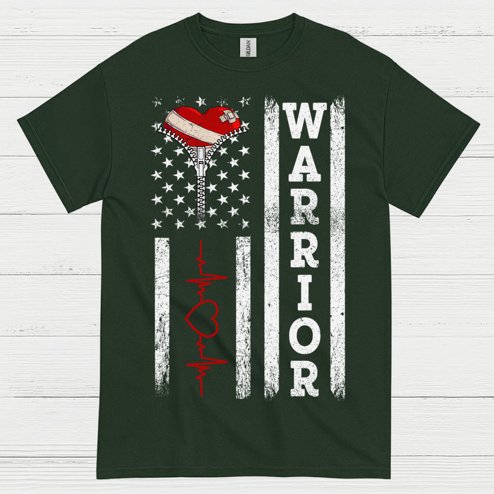Heart Warrior American Flag T Shirt