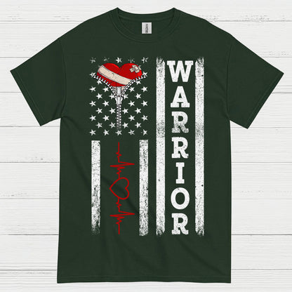 Heart Warrior American Flag T Shirt