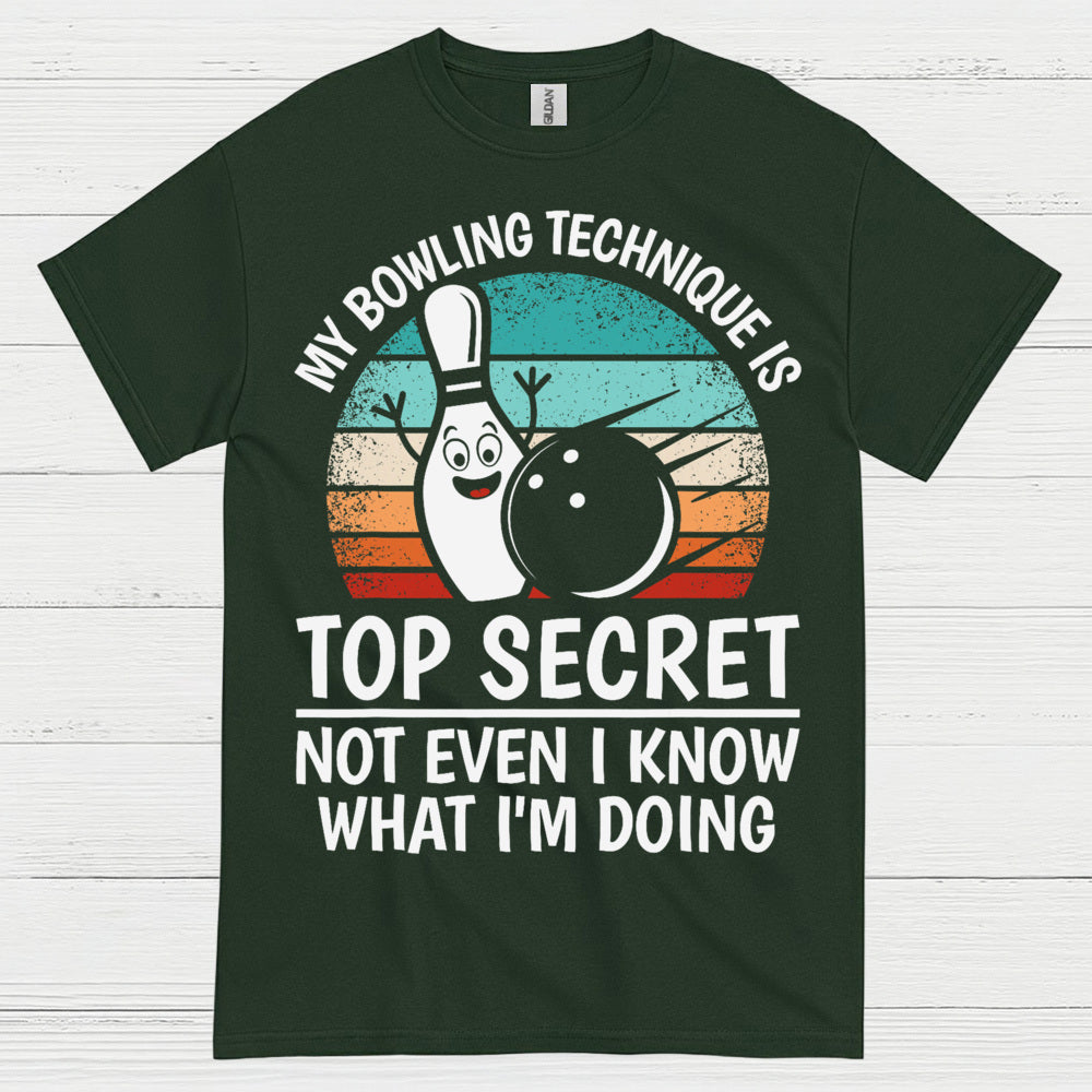 Top Secret Bowling Vintage Funny T Shirt