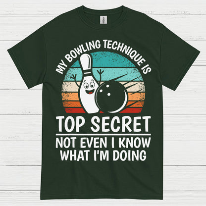Top Secret Bowling Vintage Funny T Shirt