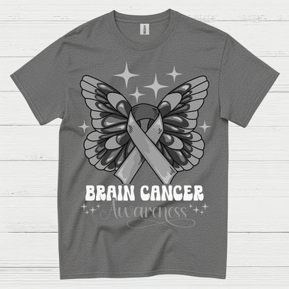 Butterfly Ribbon Brain Cancer Awareness T Shirt
