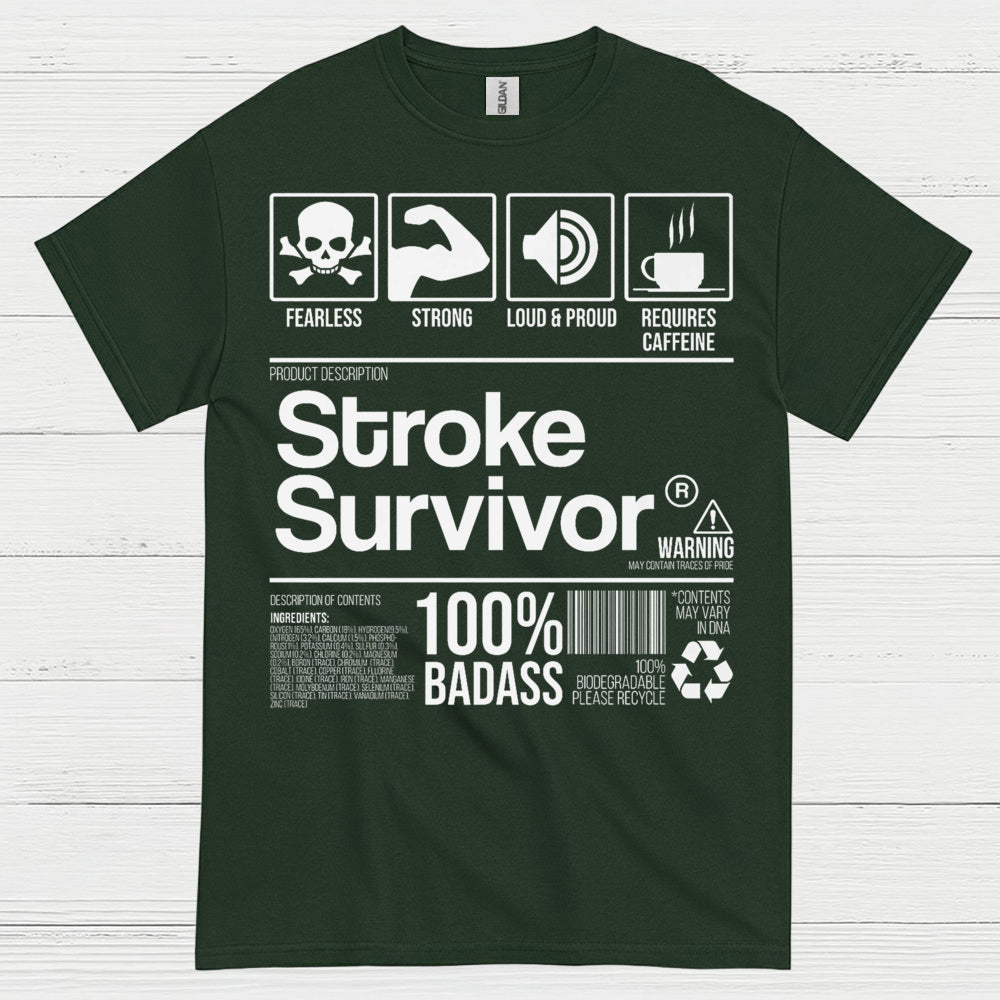 Stroke Survivor 100% Badass T Shirt