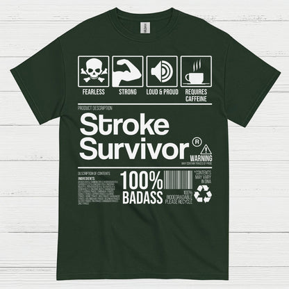 Stroke Survivor 100% Badass T Shirt
