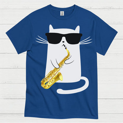 Cool Cat Playing Saxophone T Shirt