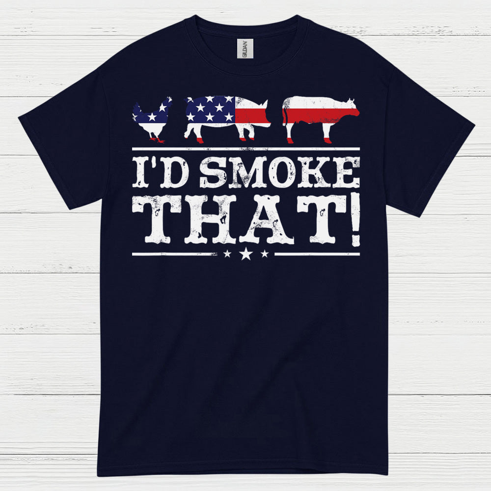Id Smoke That Patriotic BBQ Grilling T Shirt