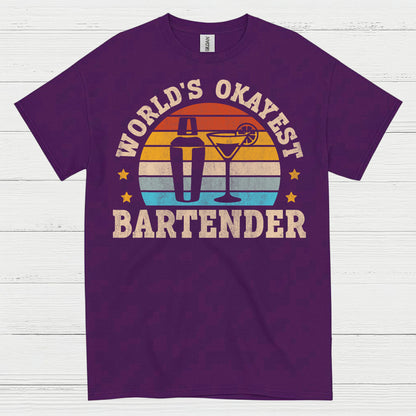 Worlds Okayest Bartender Vintage T Shirt