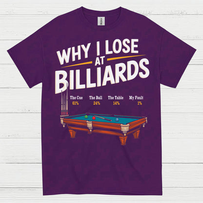 Why I Lose At Billiards Pool Humor T Shirt