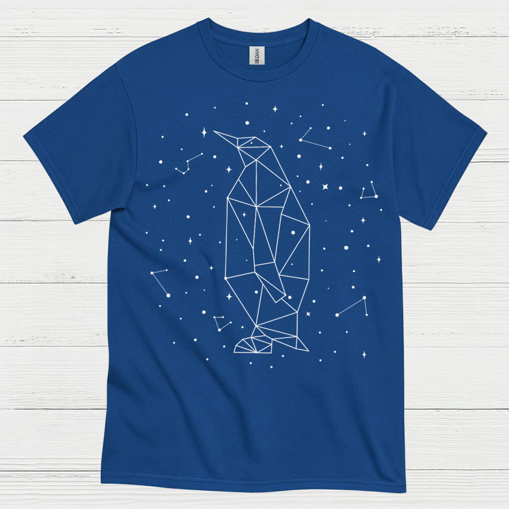 Geometric Penguin Constellation Minimal Art T Shirt