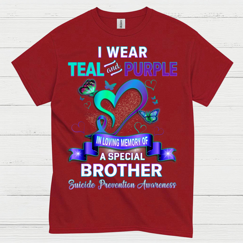 I Wear Teal Purple Brother Memory T Shirt