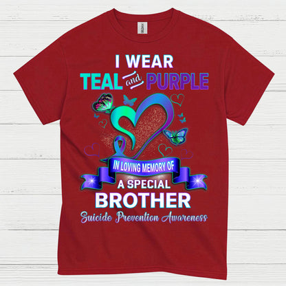 I Wear Teal Purple Brother Memory T Shirt
