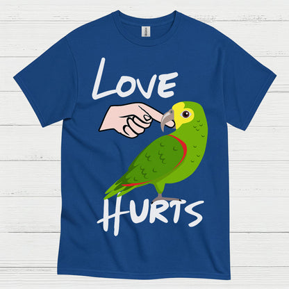 Love Hurts Funny Parrot T Shirt