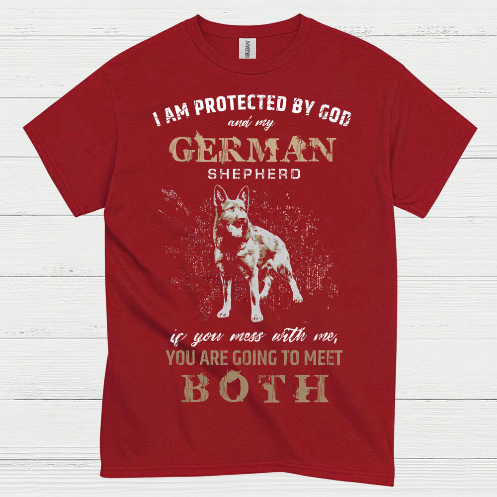 Protected By God And German Shepherd T Shirt