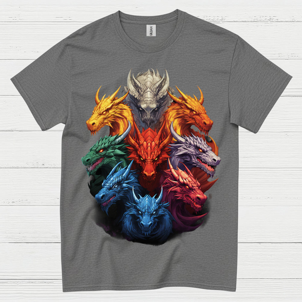 Colorful Dragon Heads T Shirt