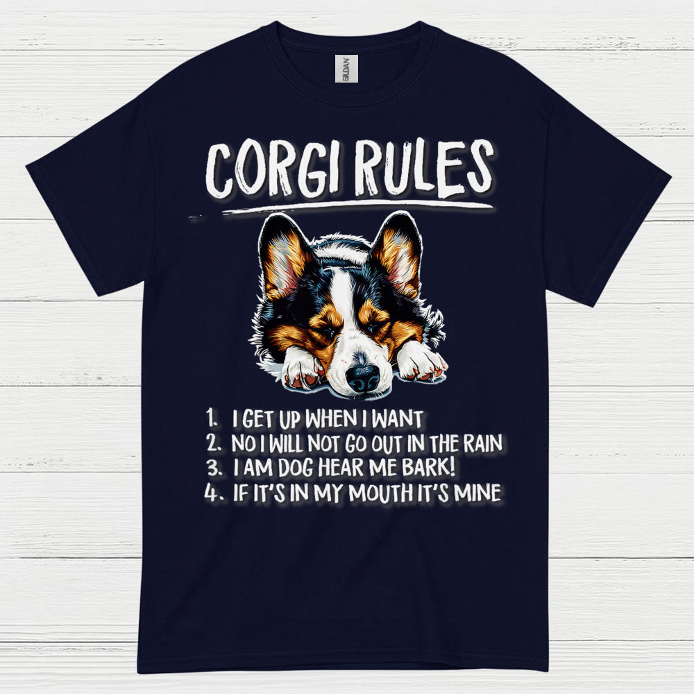 Corgi Rules Funny Dog T Shirt