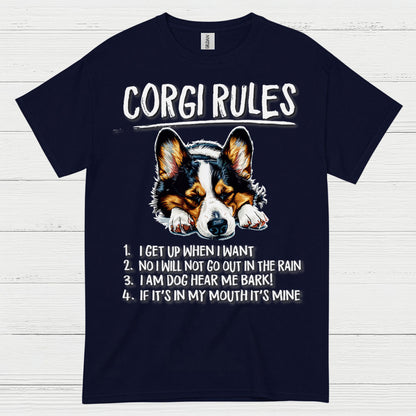 Corgi Rules Funny Dog T Shirt