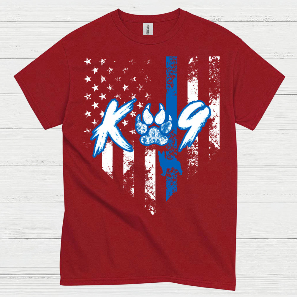 K9 Police Thin Blue Line Paw T Shirt