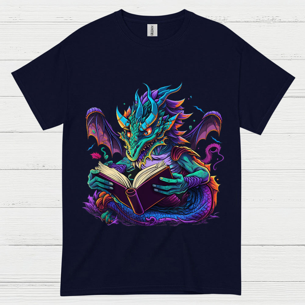 Colorful Reading Dragon T Shirt