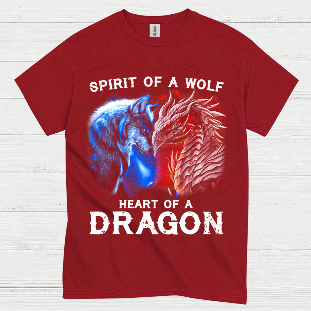 Spirit Of A Wolf Heart Of A Dragon T Shirt