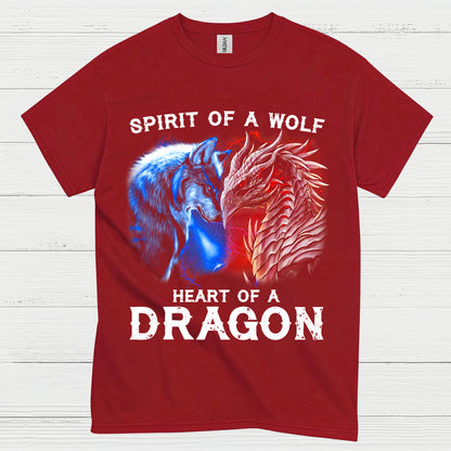 Spirit Of A Wolf Heart Of A Dragon T Shirt