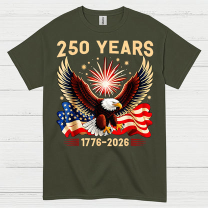 250 Years American Independence Eagle Celebration T Shirt