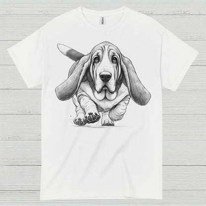 Cute Basset Hound Sketch Art T Shirt