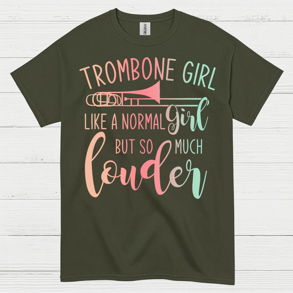 Trombone Girl Funny Music T Shirt