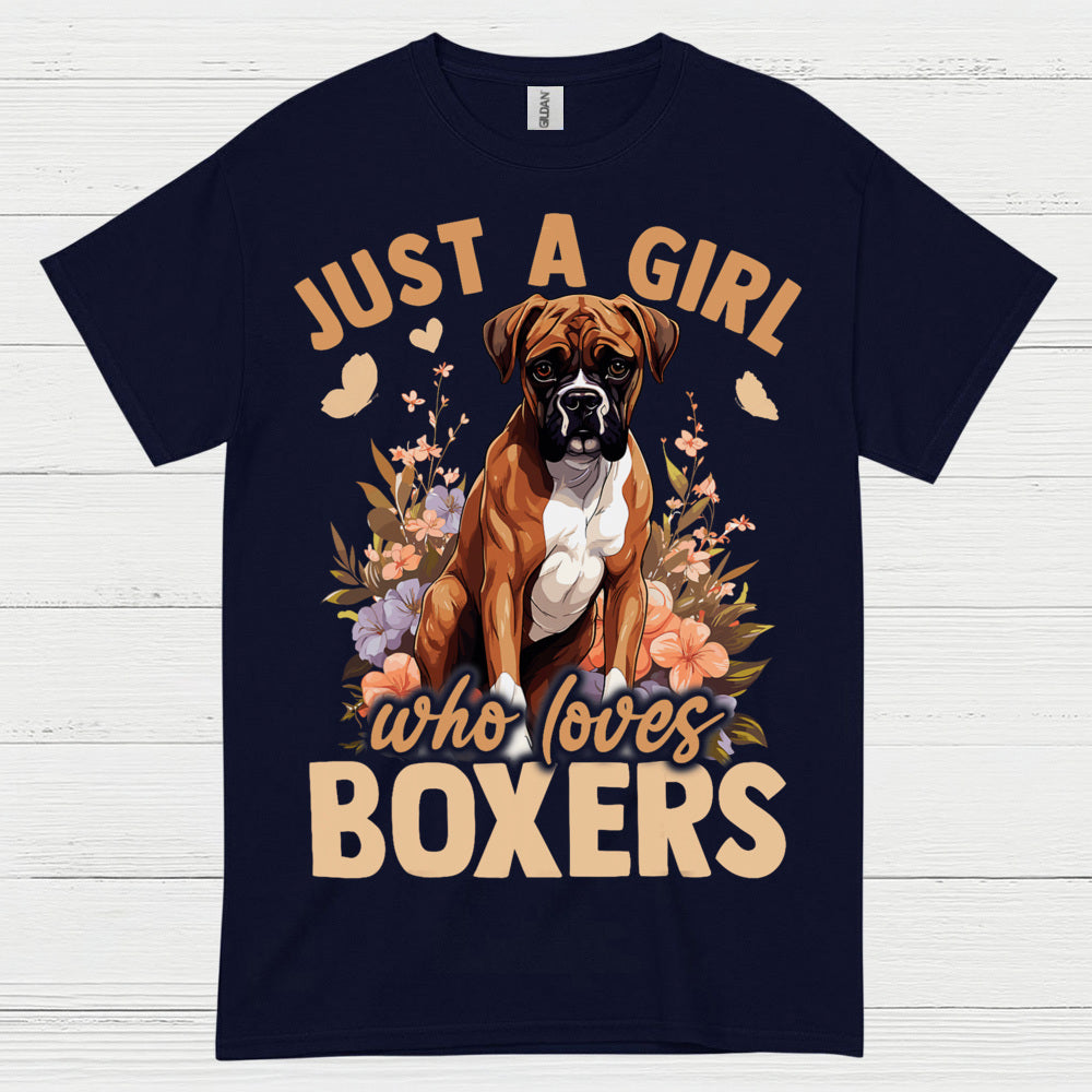 Boxer Lover Girl Floral T Shirt