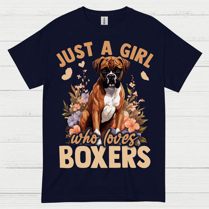 Boxer Lover Girl Floral T Shirt