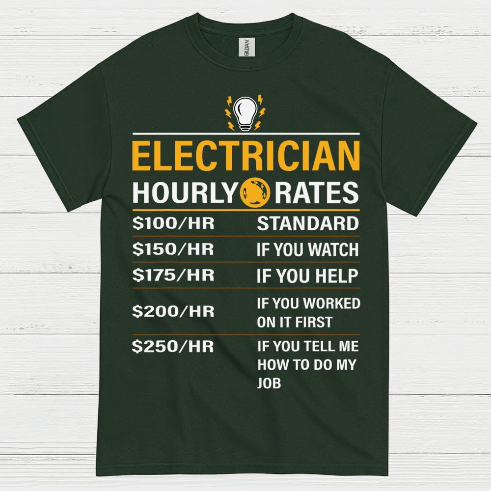 Electrician Hourly Rates T Shirt