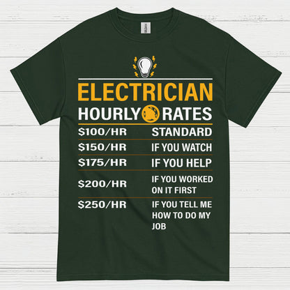Electrician Hourly Rates T Shirt