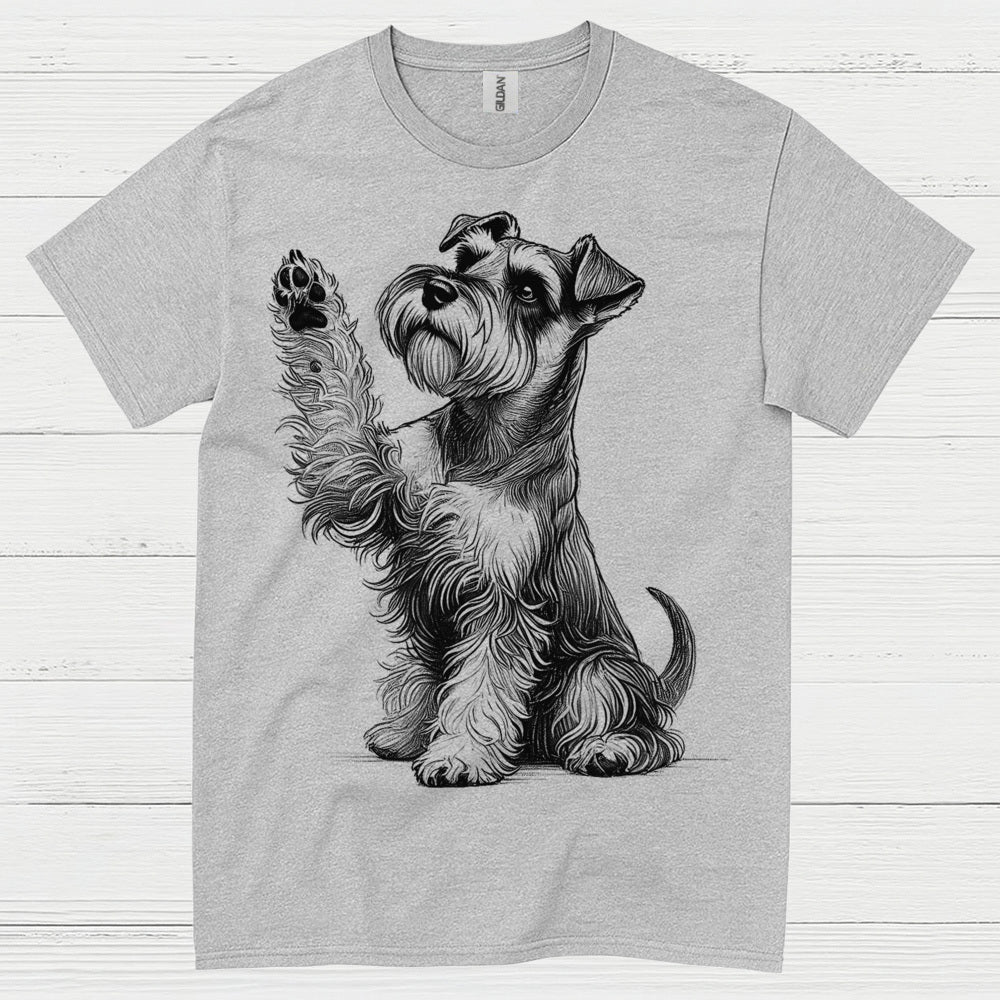 Cute Schnauzer Paw Art Dog Lover T Shirt