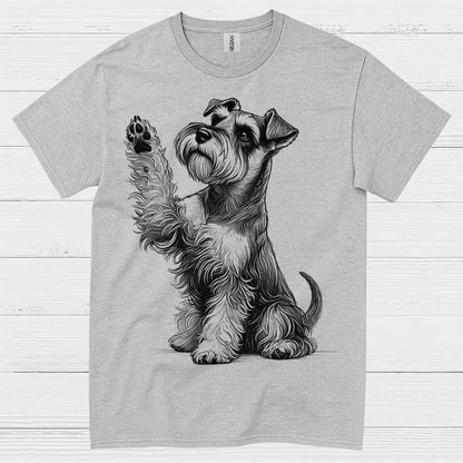 Cute Schnauzer Paw Art Dog Lover T Shirt