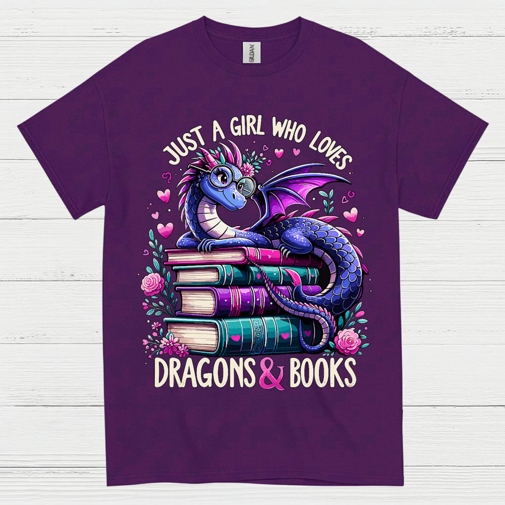 Just A Girl Who Loves Dragons And Books T Shirt