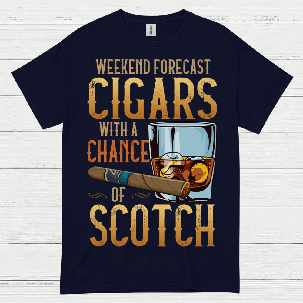 Weekend Forecast Cigars And Scotch T Shirt