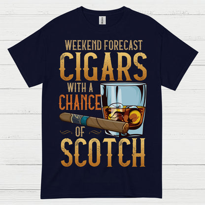 Weekend Forecast Cigars And Scotch T Shirt