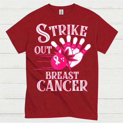 Strike Out Breast Cancer Bowling T Shirt