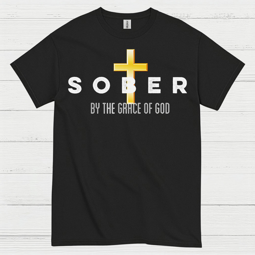 Saved By Grace Sober Christian T Shirt