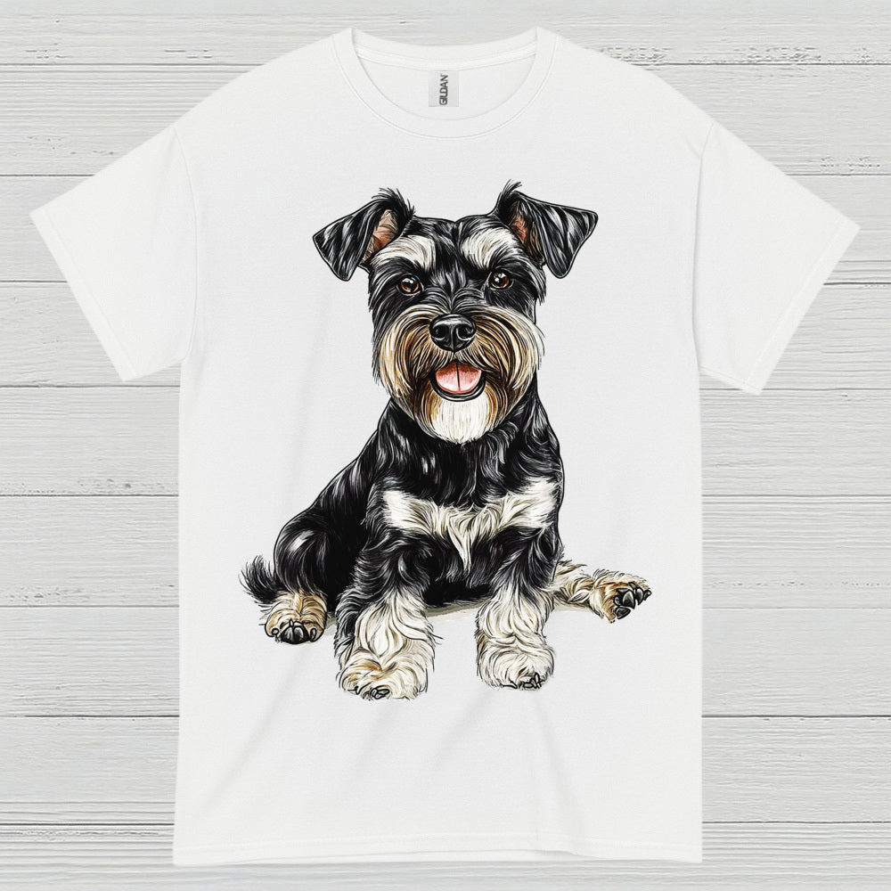 Cute Miniature Schnauzer Sitting Dog T Shirt