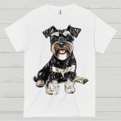 Cute Miniature Schnauzer Sitting Dog T Shirt