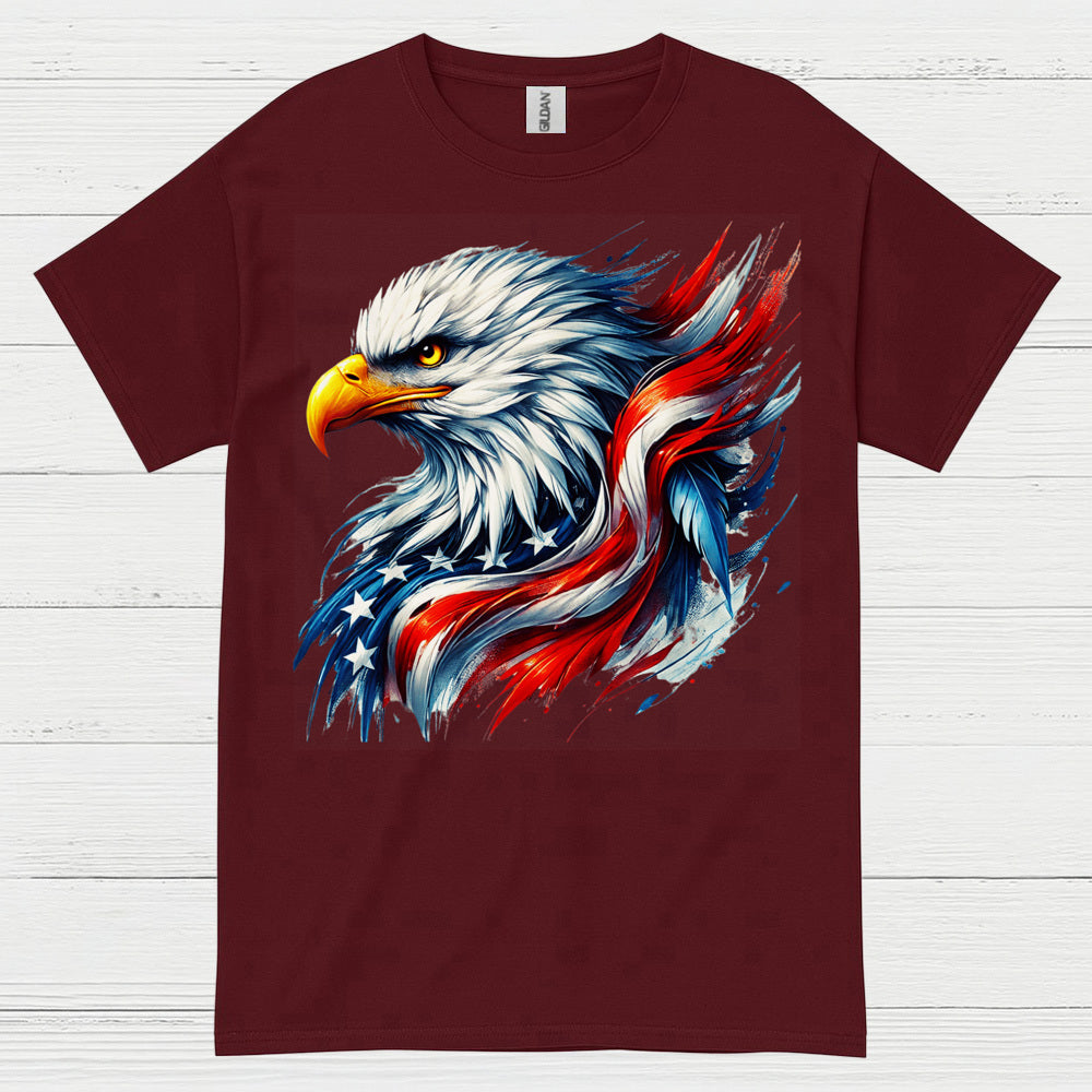 American Bald Eagle Patriotic Brush Freedom T Shirt
