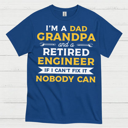 Retired Engineer Grandpa Dad T Shirt