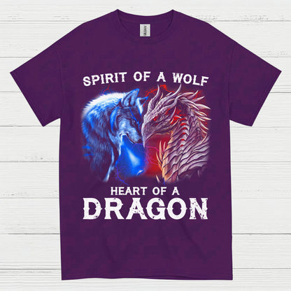 Spirit Of A Wolf Heart Of A Dragon T Shirt