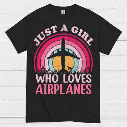 Just A Girl Who Loves Airplanes T Shirt